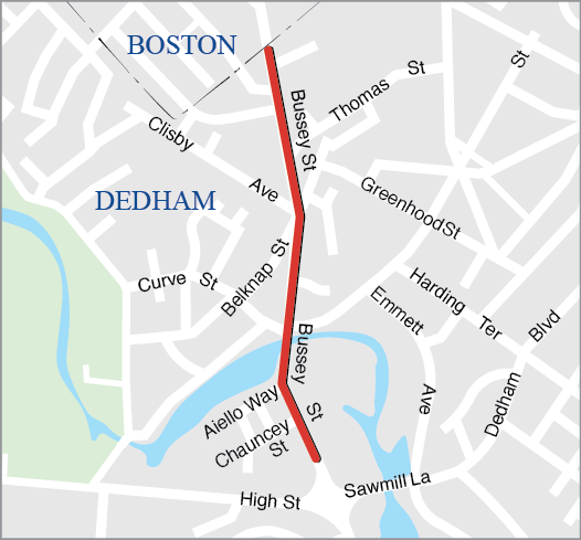 DEDHAM: PEDESTRIAN IMPROVEMENTS ALONG BUSSEY STREET, INCLUDING SUPERSTRUCTURE REPLACEMENT, D-05-010, BUSSEY STREET OVER MOTHER BROOK DEDHAM: PEDESTRIAN IMPROVEMENTS ALONG BUSSEY STREET, INCLUDING SUPERSTRUCTURE REPLACEMENT, D-05-010, BUSSEY STREET OVER MOTHER BROOK